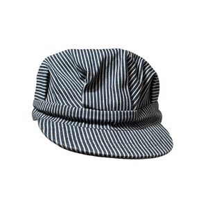 Train Conductor‎ Hat Striped Engineer Cap Blue Hickory Stripe Railroad Small